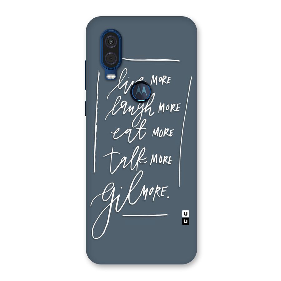 Live Laugh More Back Case for Motorola One Vision
