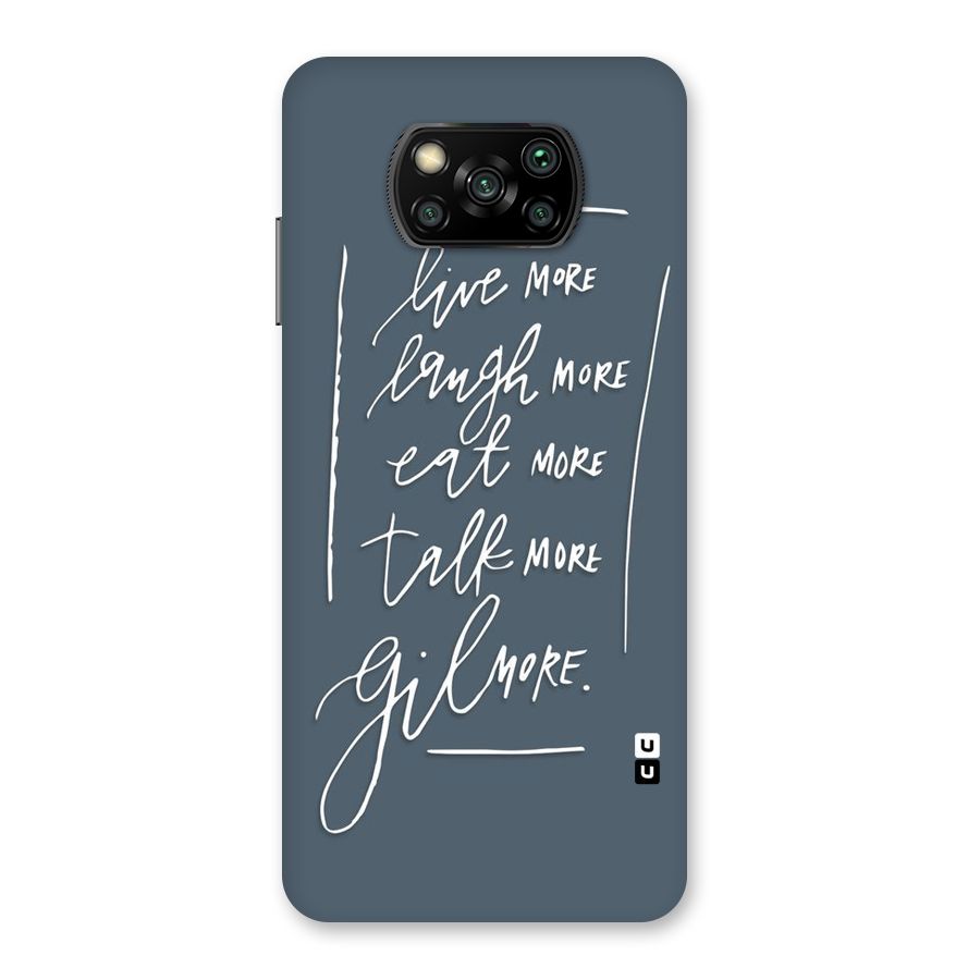 Live Laugh More Back Case for Poco X3