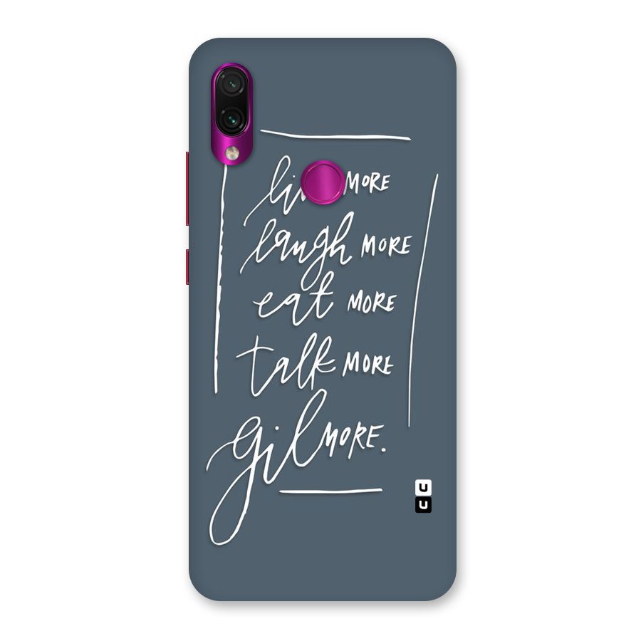 Live Laugh More Back Case for Redmi Note 7 Pro