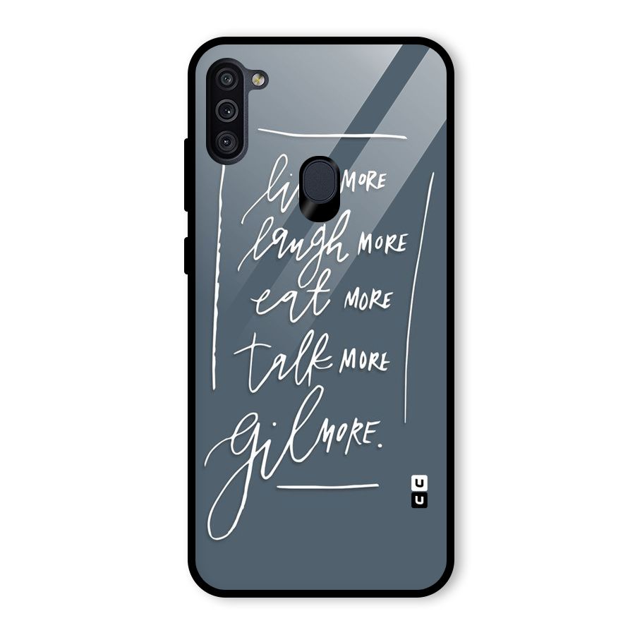 Live Laugh More Glass Back Case for Galaxy M11