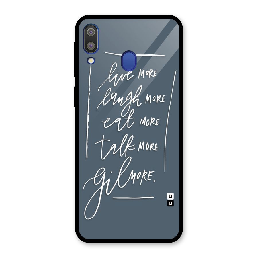 Live Laugh More Glass Back Case for Galaxy M20