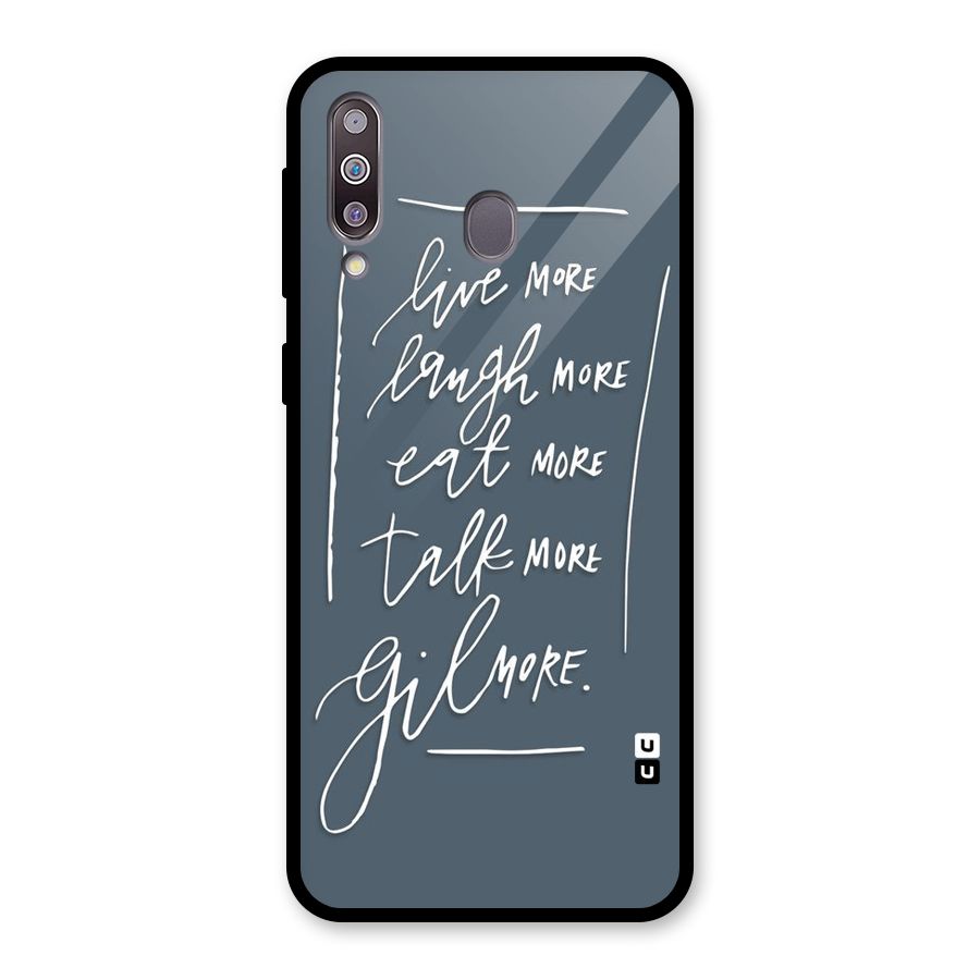 Live Laugh More Glass Back Case for Galaxy M30