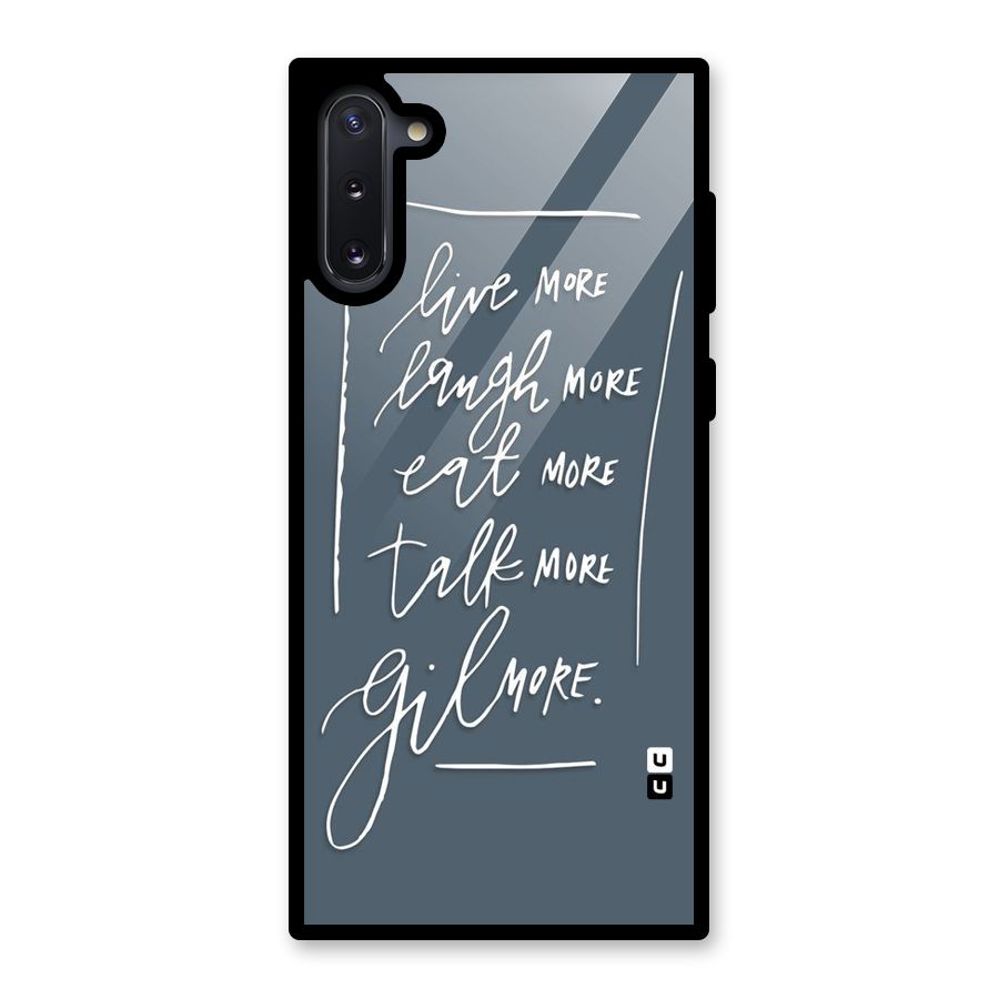 Live Laugh More Glass Back Case for Galaxy Note 10