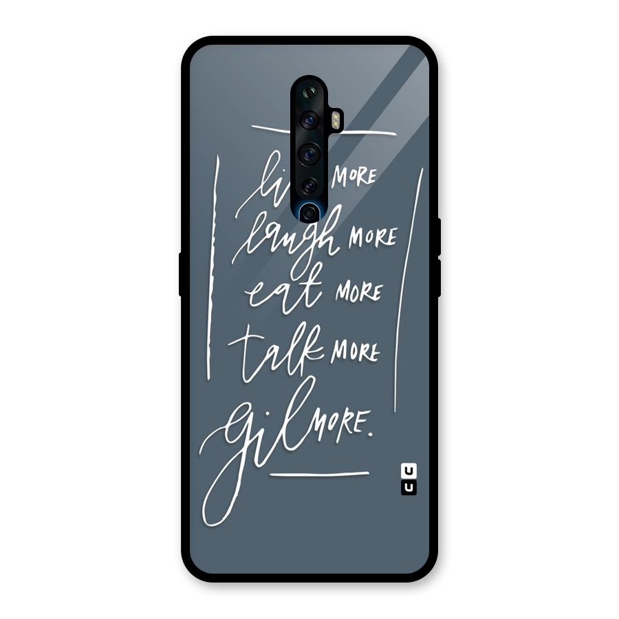 Live Laugh More Glass Back Case for Oppo Reno2 F