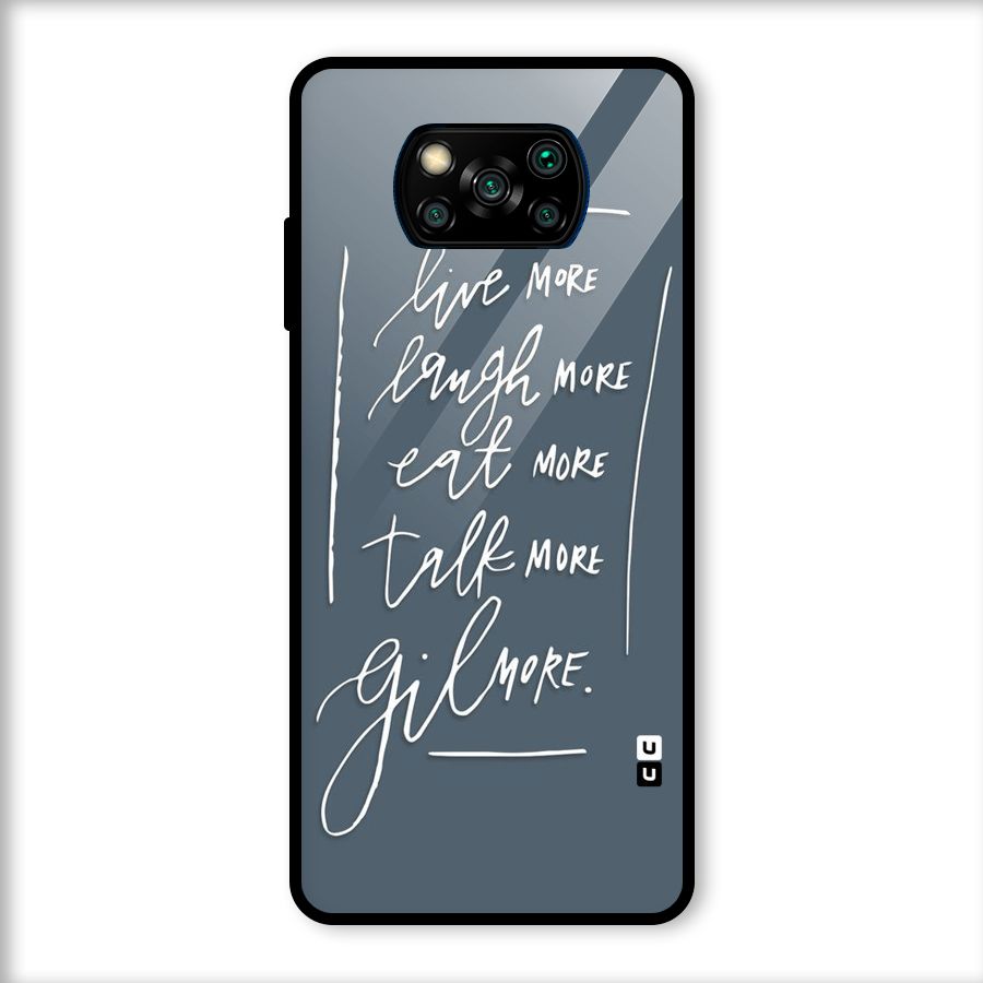 Live Laugh More Glass Back Case for Poco X3