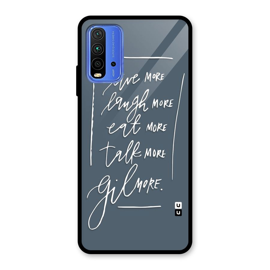 Live Laugh More Glass Back Case for Redmi 9 Power