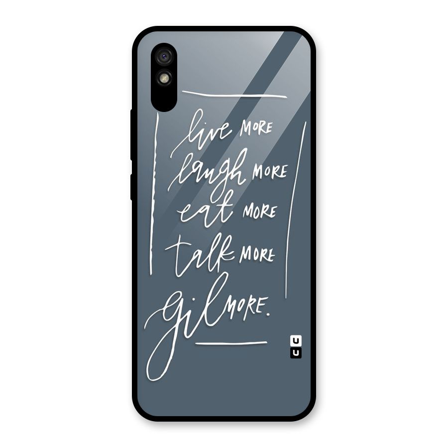 Live Laugh More Glass Back Case for Redmi 9i