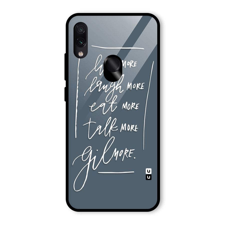 Live Laugh More Glass Back Case for Redmi Note 7S