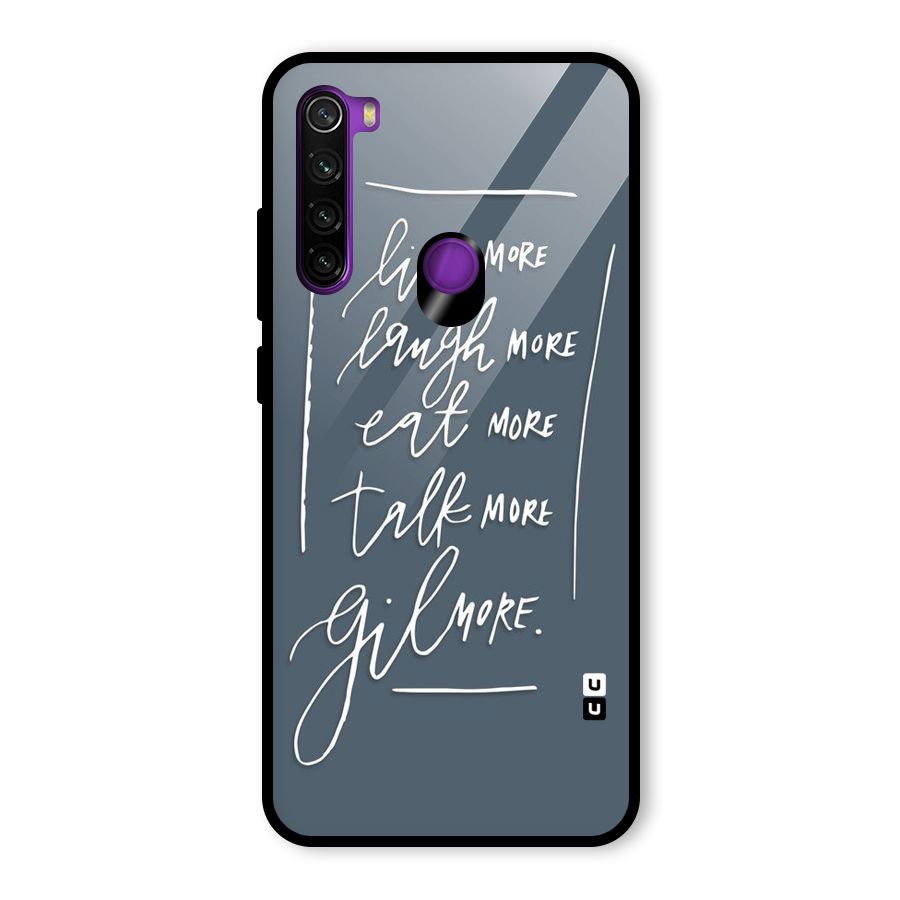 Live Laugh More Glass Back Case for Redmi Note 8