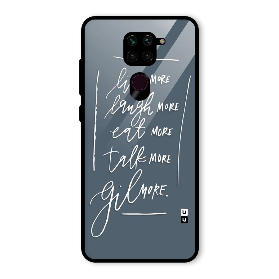 Live Laugh More Glass Back Case for Redmi Note 9