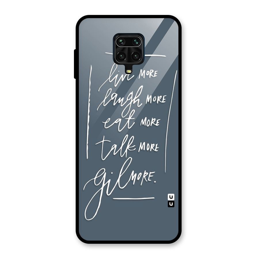 Live Laugh More Glass Back Case for Redmi Note 9 Pro