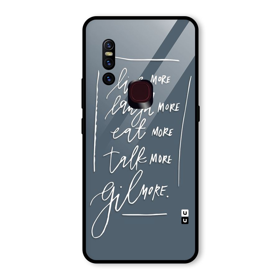 Live Laugh More Glass Back Case for Vivo V15