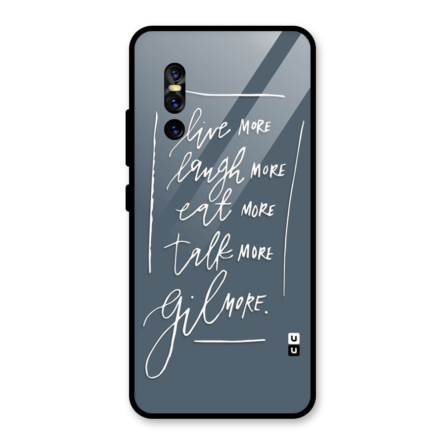 Live Laugh More Glass Back Case for Vivo V15 Pro