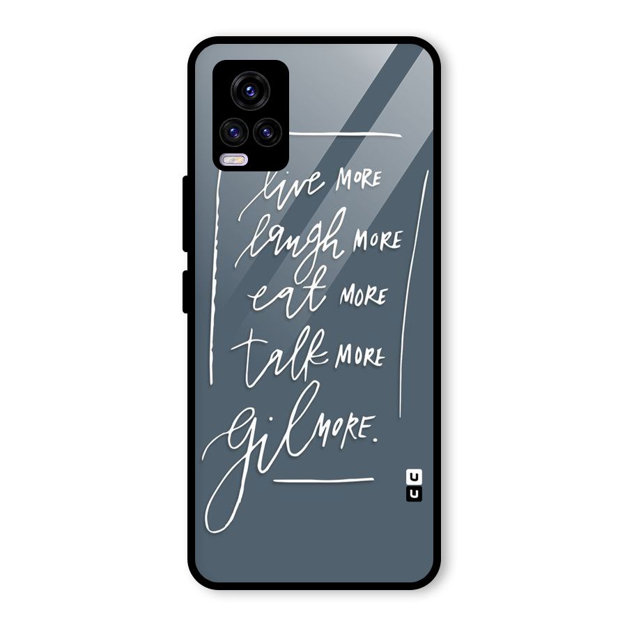 Live Laugh More Glass Back Case for Vivo V20