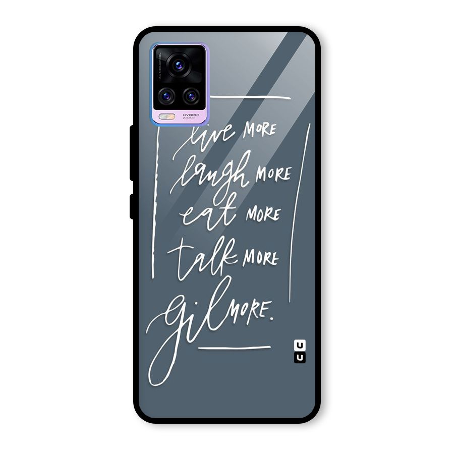 Live Laugh More Glass Back Case for Vivo V20 Pro