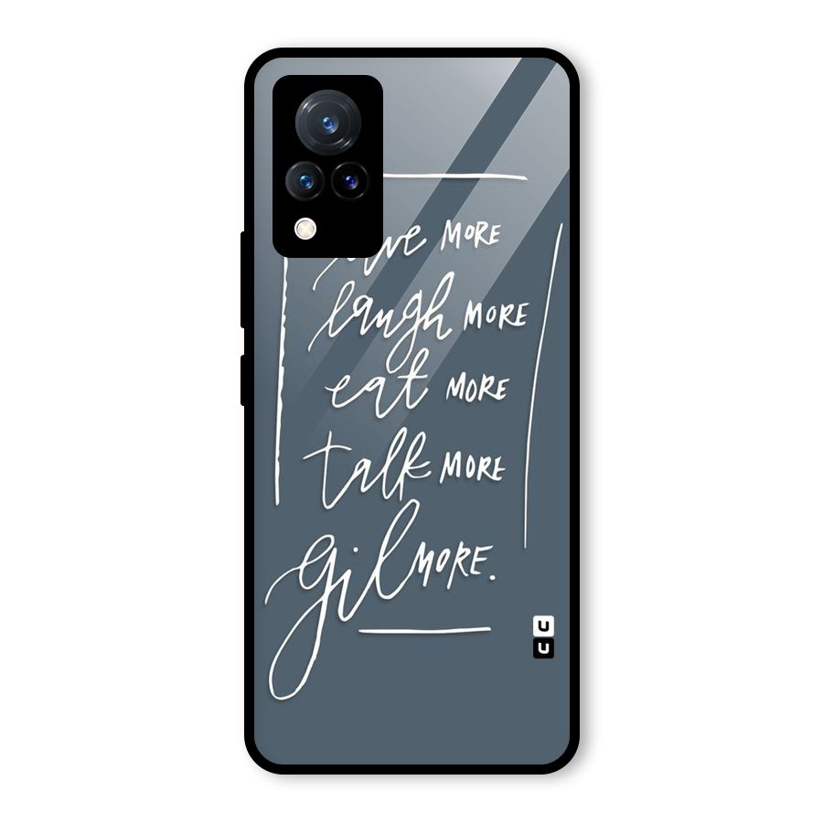 Live Laugh More Glass Back Case for Vivo V21 5G