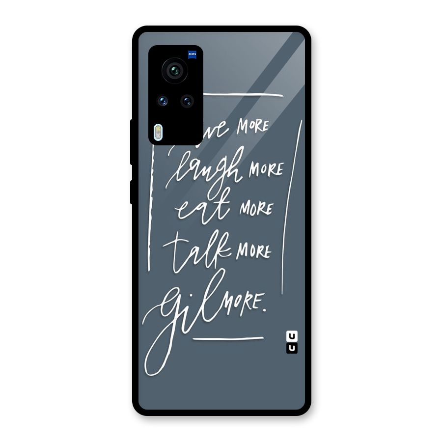 Live Laugh More Glass Back Case for Vivo X60 Pro