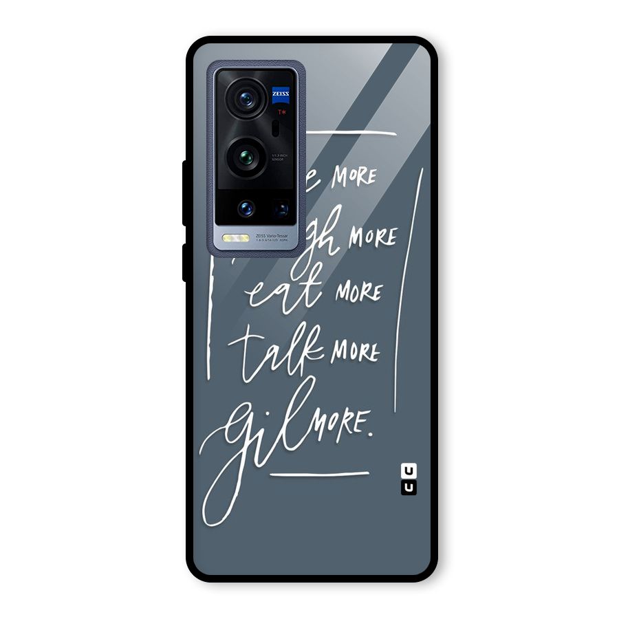 Live Laugh More Glass Back Case for Vivo X60 Pro Plus