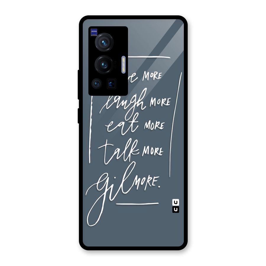 Live Laugh More Glass Back Case for Vivo X70 Pro