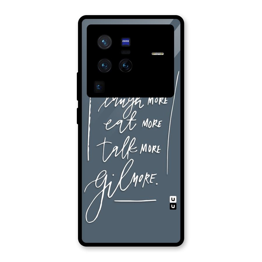 Live Laugh More Glass Back Case for Vivo X80 Pro