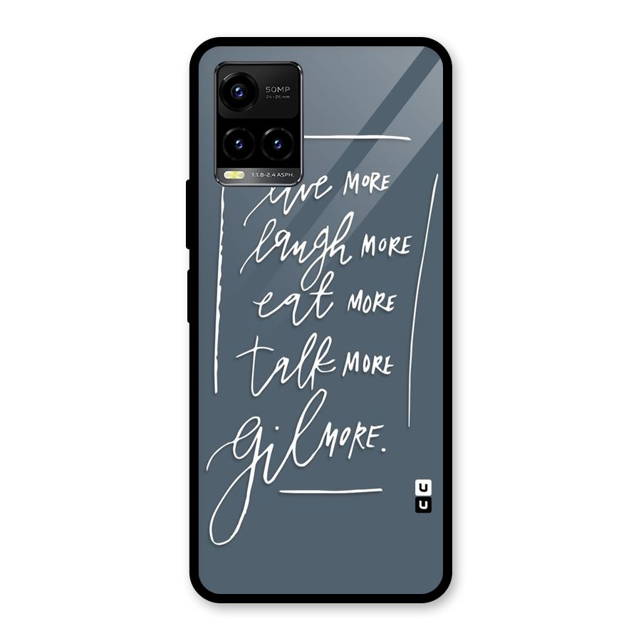 Live Laugh More Glass Back Case for Vivo Y21A