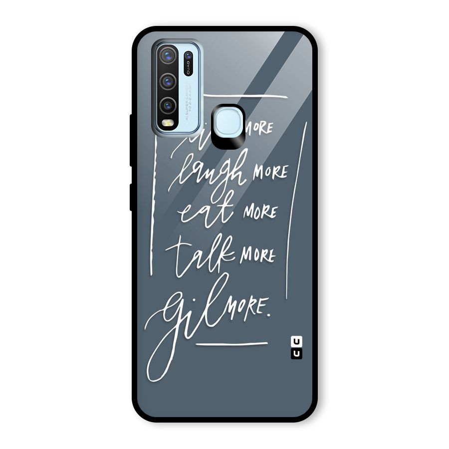 Live Laugh More Glass Back Case for Vivo Y30