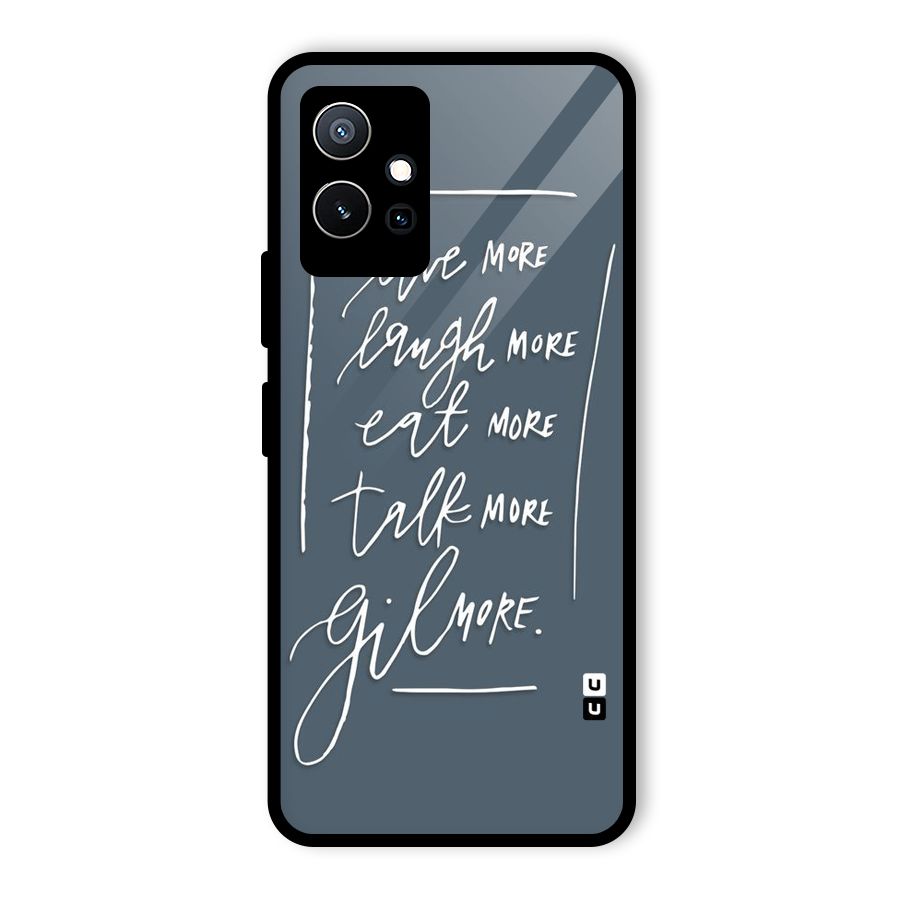 Live Laugh More Glass Back Case for Vivo Y75 5G