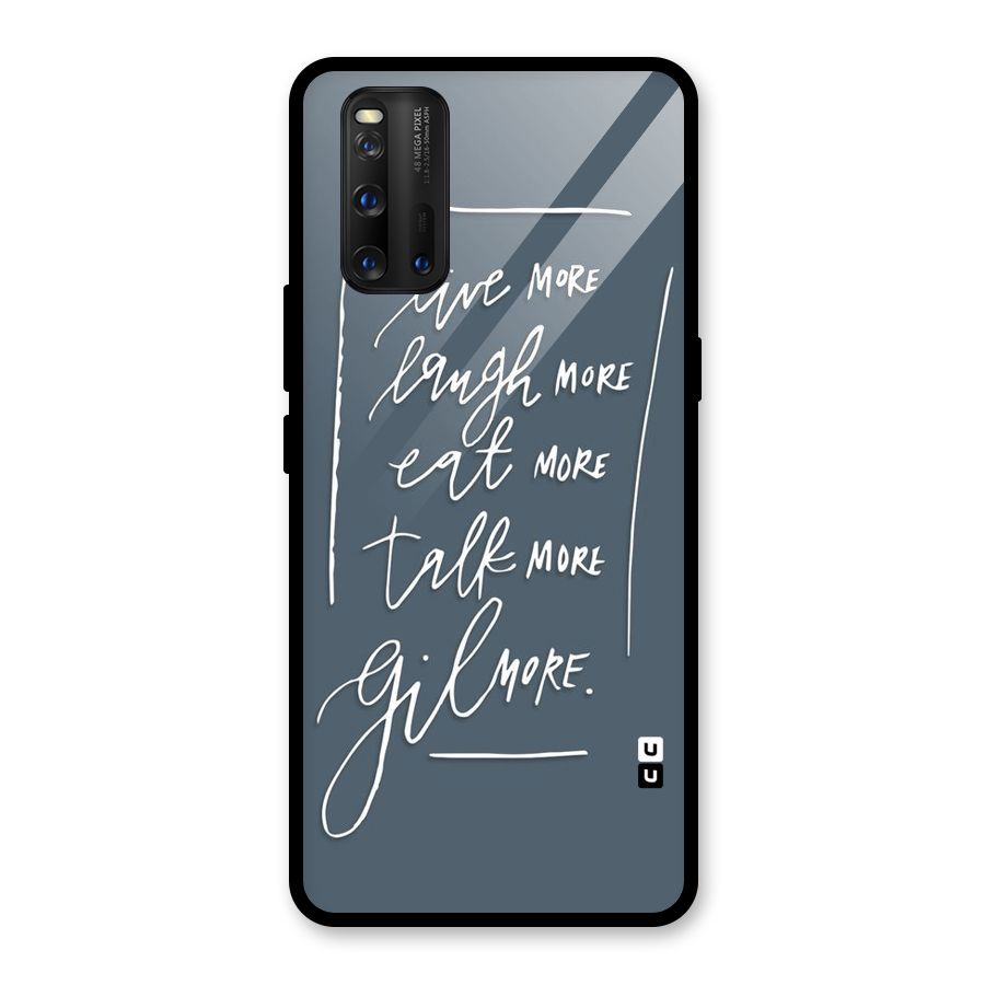 Live Laugh More Glass Back Case for Vivo iQOO 3