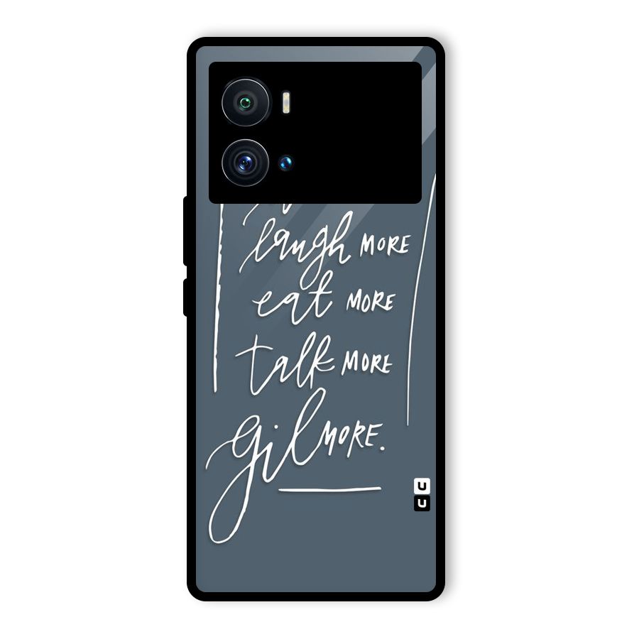 Live Laugh More Glass Back Case for Vivo iQOO 9 Pro