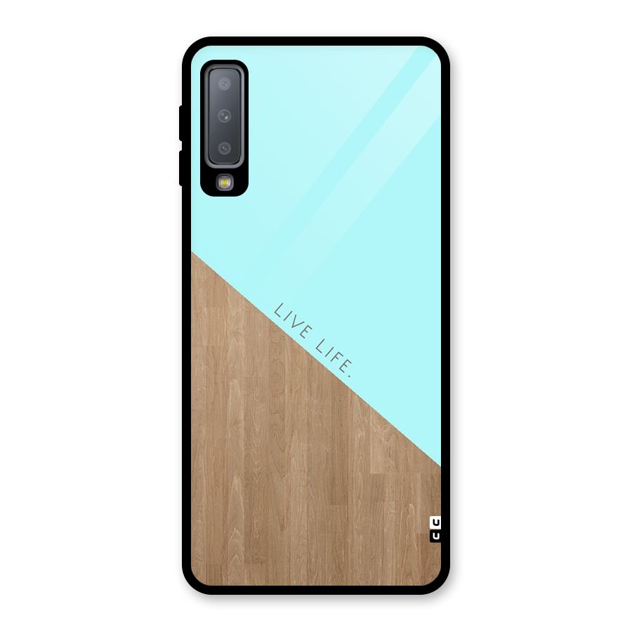Live Life Glass Back Case for Galaxy A7 (2018)