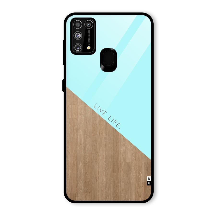 Live Life Glass Back Case for Galaxy F41