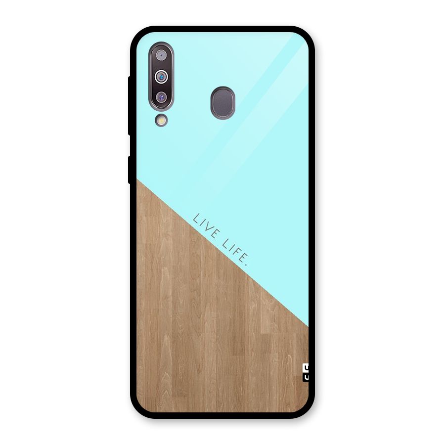 Live Life Glass Back Case for Galaxy M30