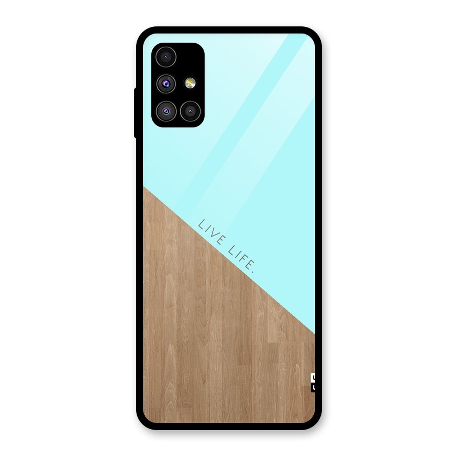 Live Life Glass Back Case for Galaxy M51