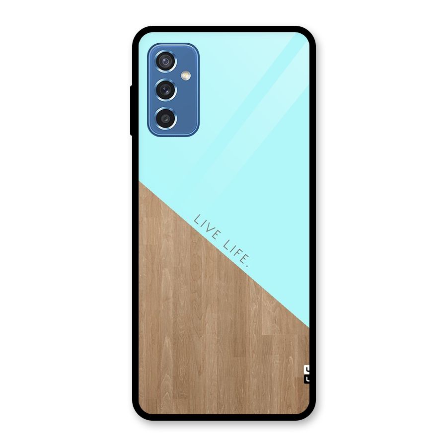 Live Life Glass Back Case for Galaxy M52 5G