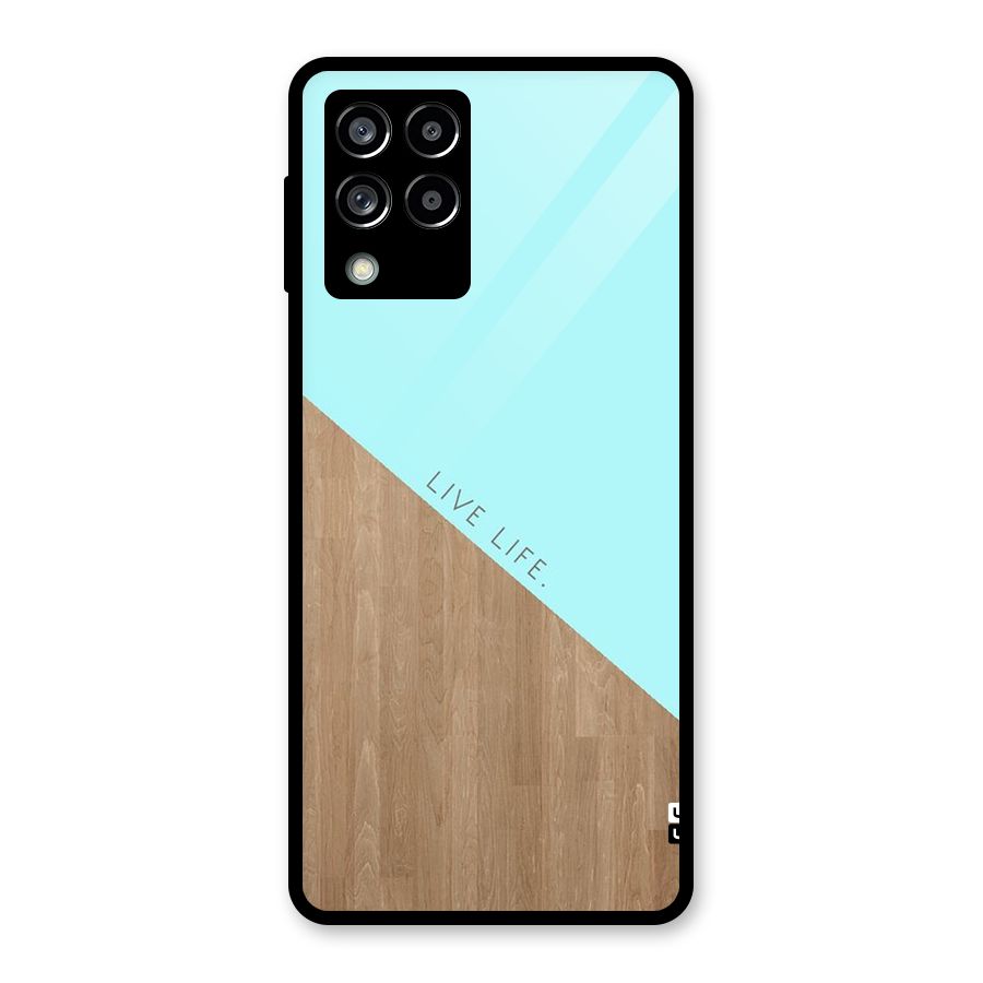 Live Life Glass Back Case for Galaxy M53 5G