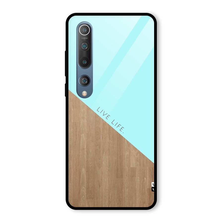 Live Life Glass Back Case for Mi 10