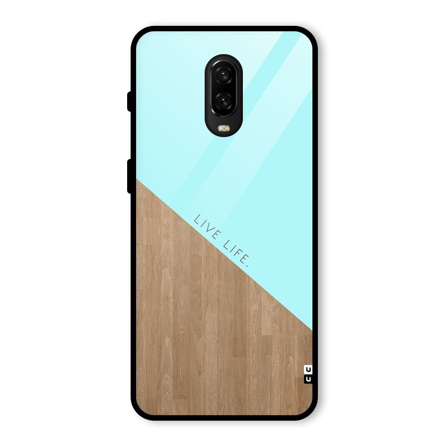 Live Life Glass Back Case for OnePlus 6T
