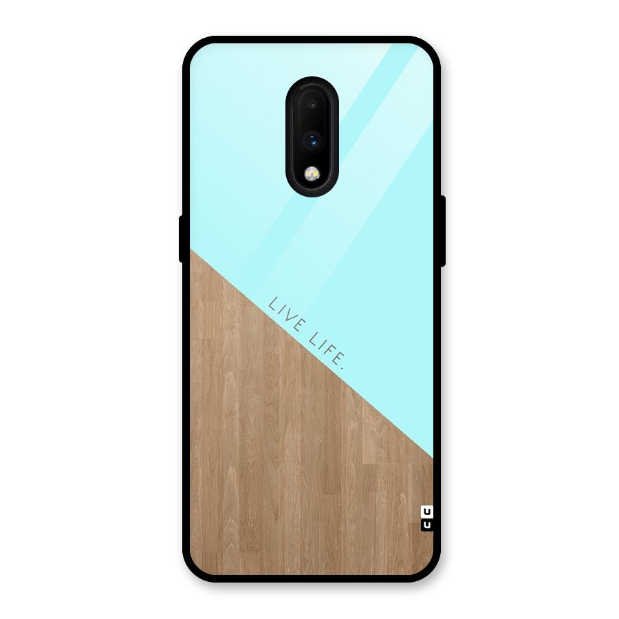 Live Life Glass Back Case for OnePlus 7