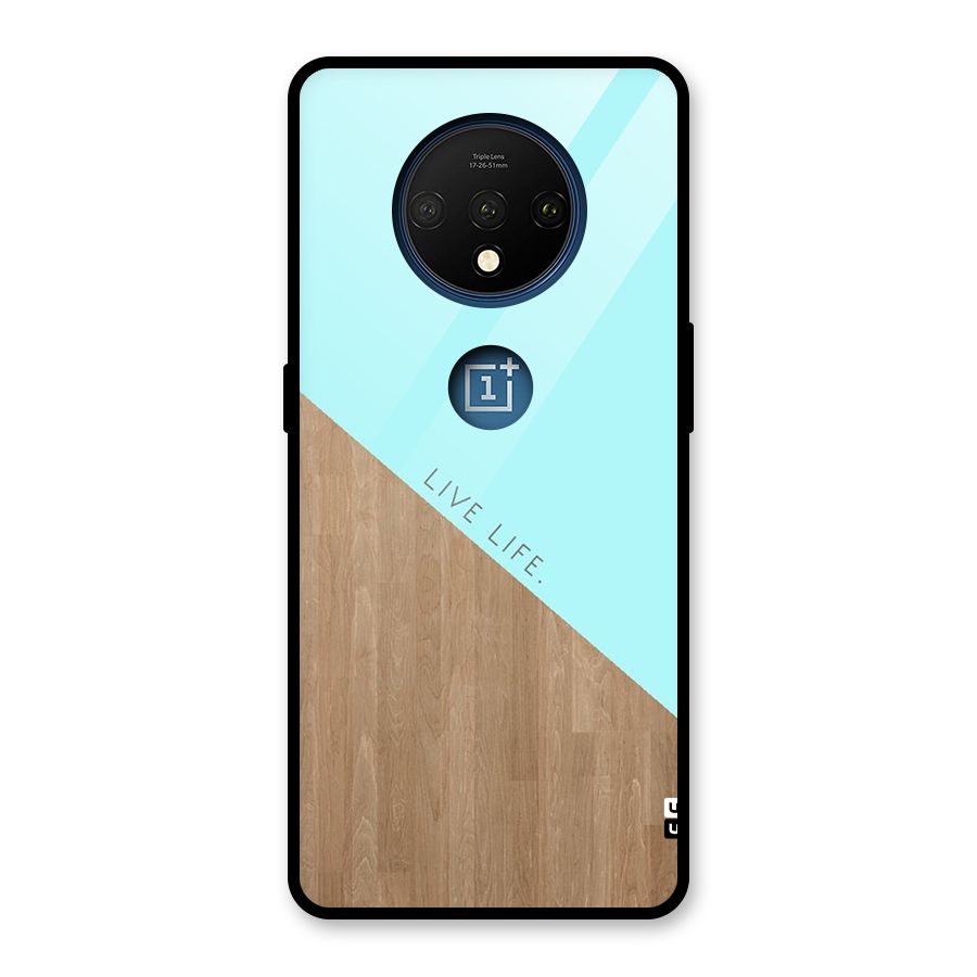 Live Life Glass Back Case for OnePlus 7T