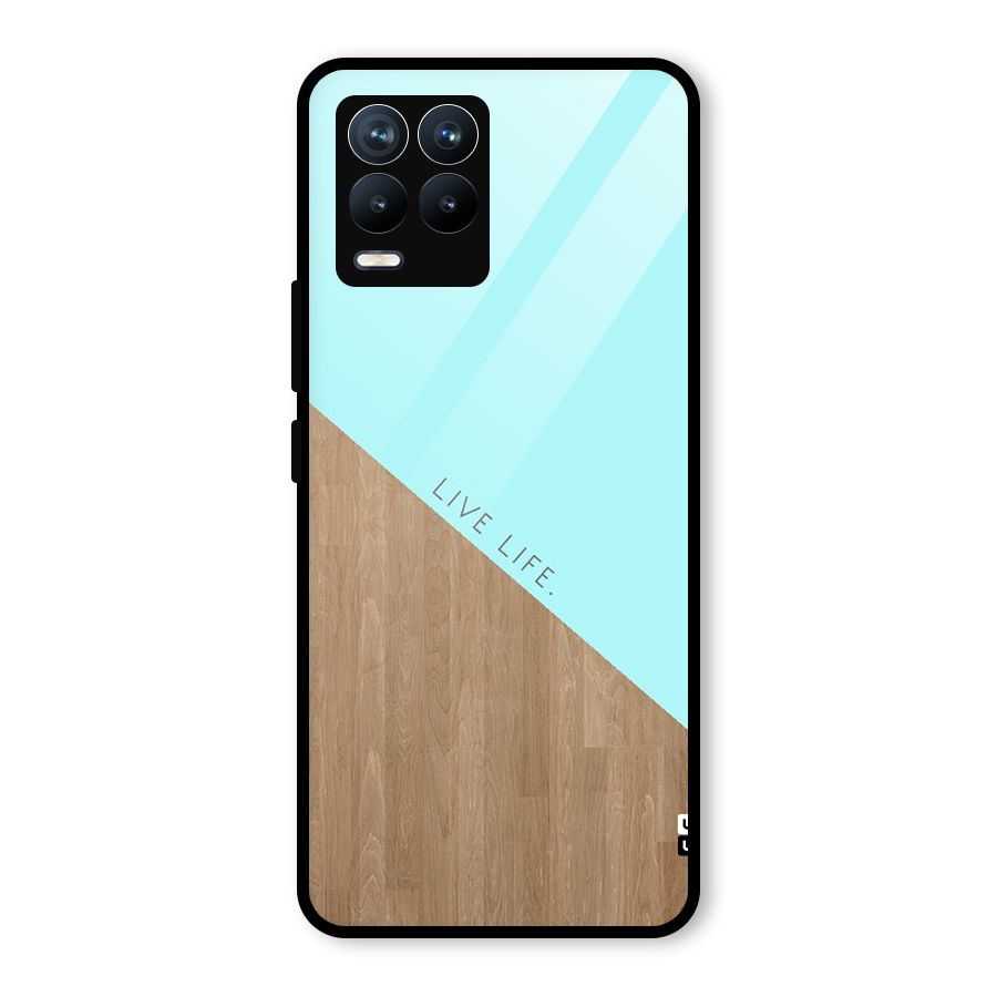 Live Life Glass Back Case for Realme 8