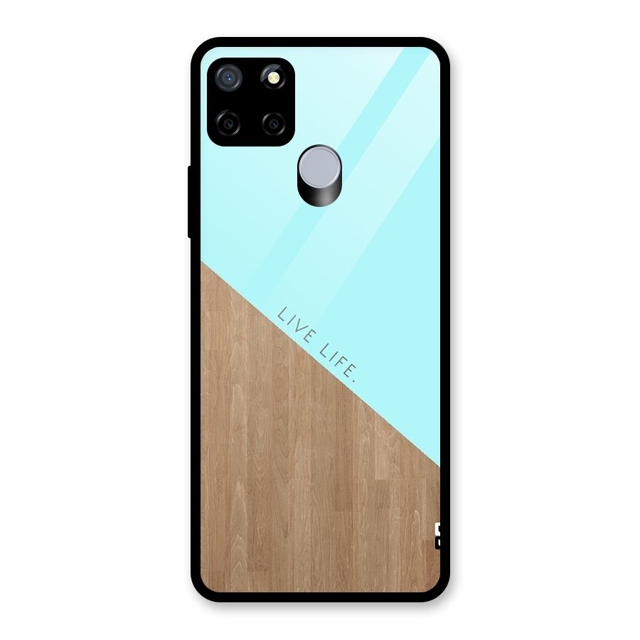 Live Life Glass Back Case for Realme C12