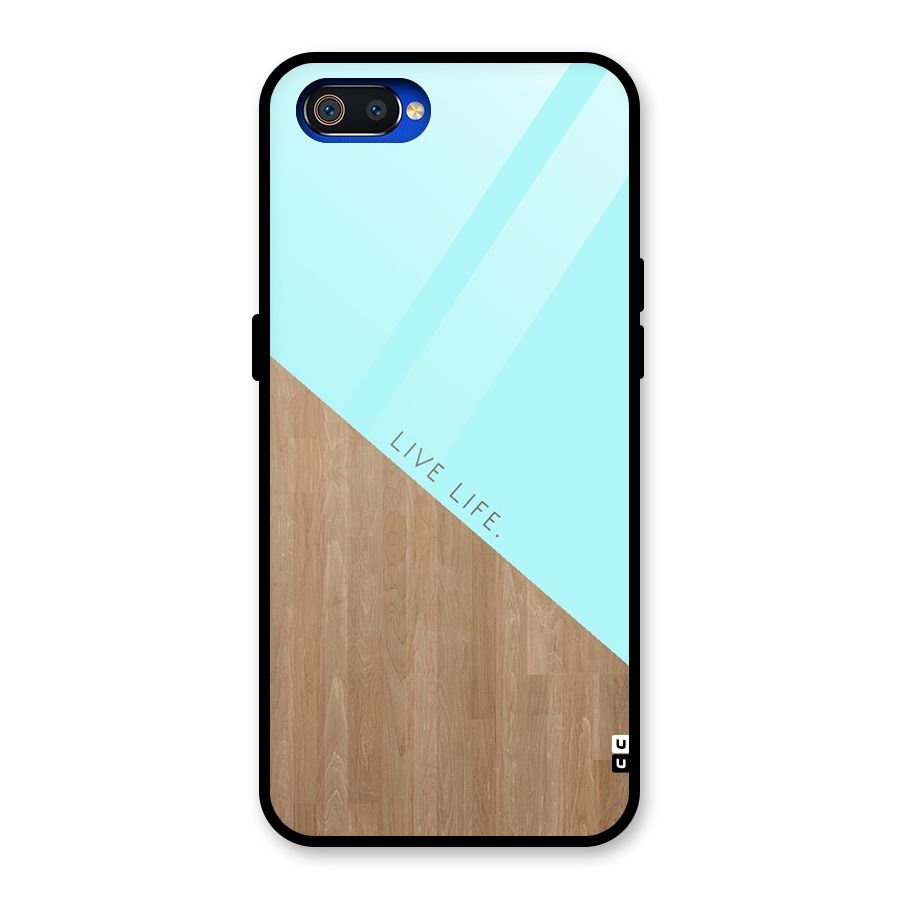 Live Life Glass Back Case for Realme C2