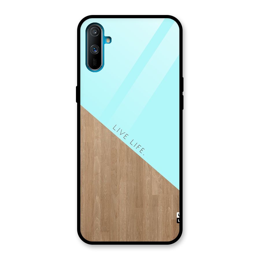 Live Life Glass Back Case for Realme C3