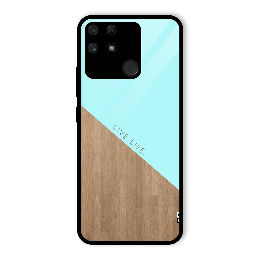 Live Life Glass Back Case for Realme Narzo 50A