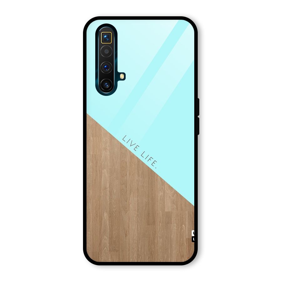 Live Life Glass Back Case for Realme X3