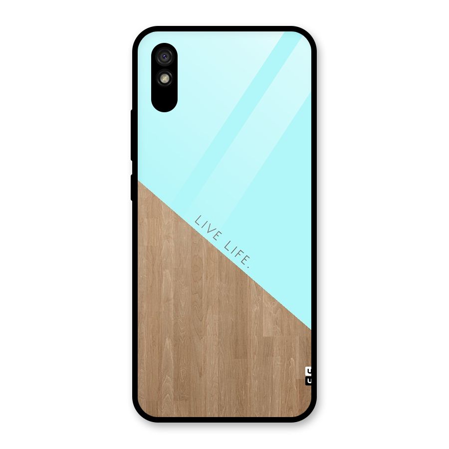 Live Life Glass Back Case for Redmi 9A