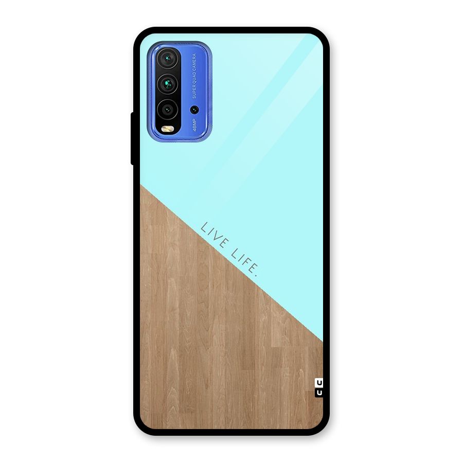 Live Life Glass Back Case for Redmi 9 Power