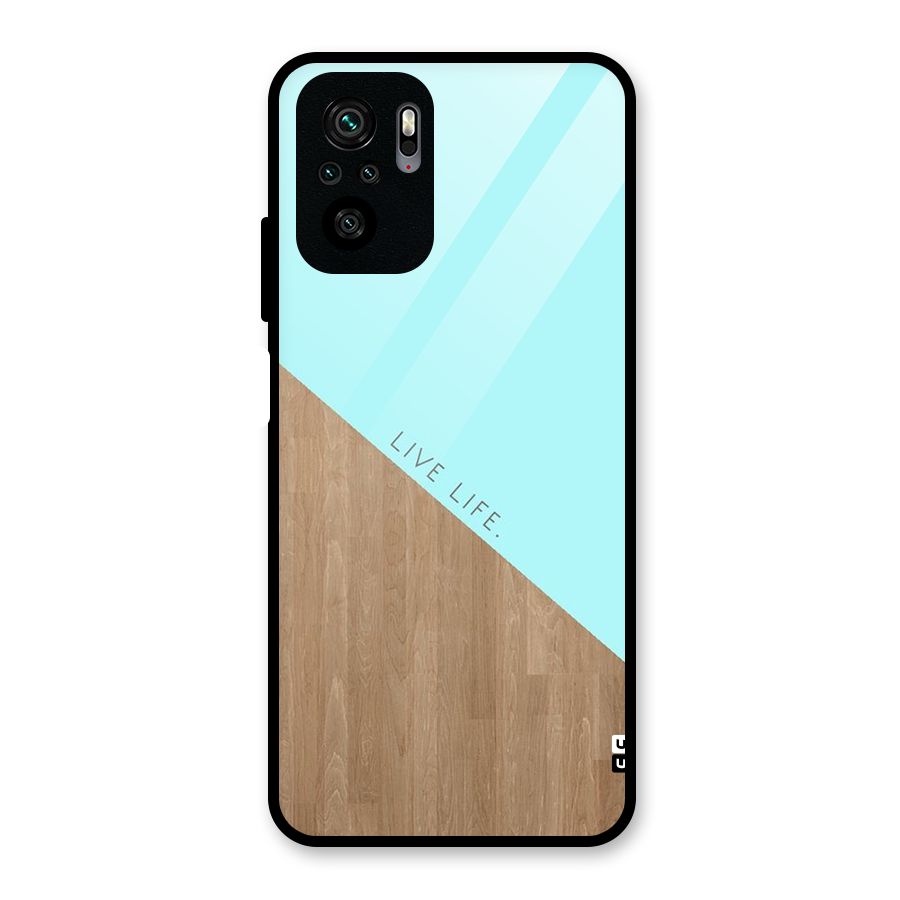 Live Life Glass Back Case for Redmi Note 10S