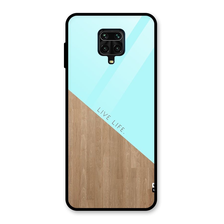 Live Life Glass Back Case for Redmi Note 9 Pro