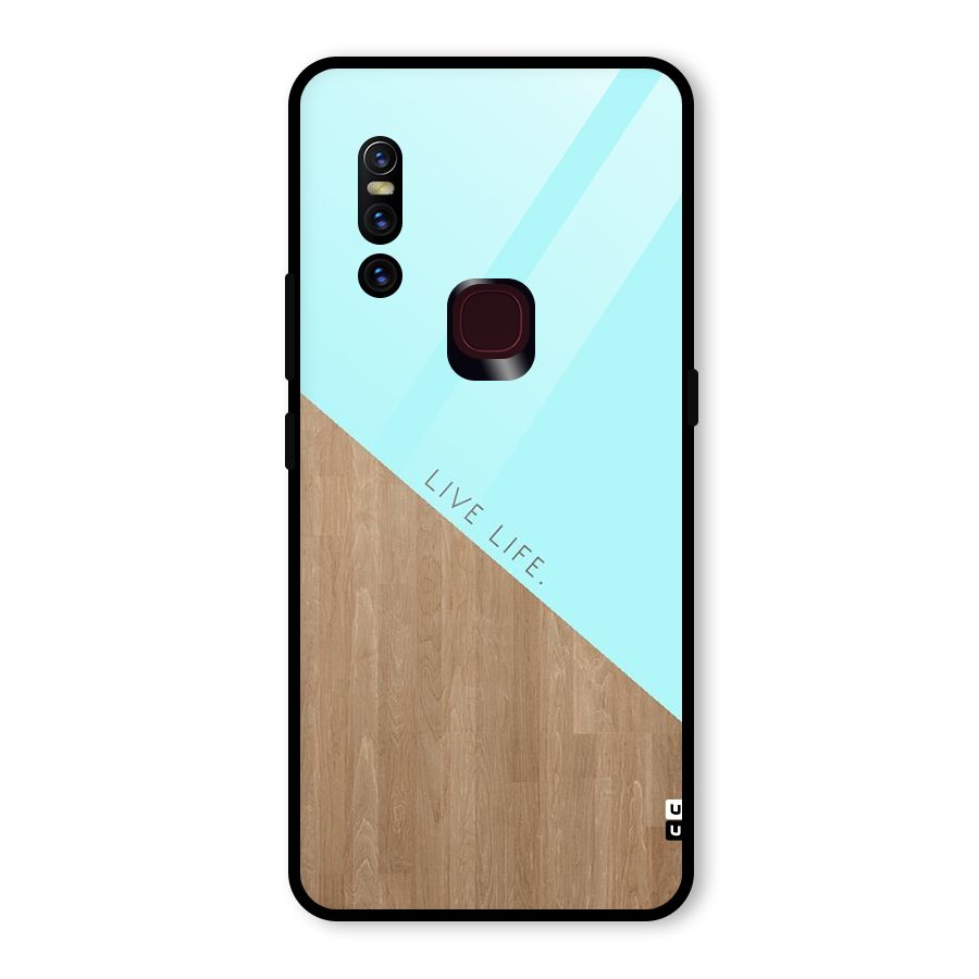 Live Life Glass Back Case for Vivo V15